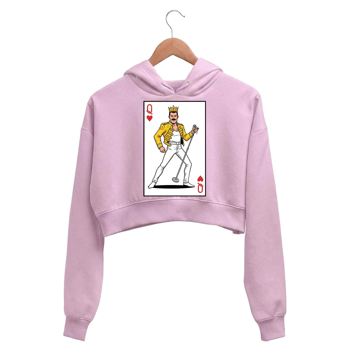 queen the queen of hearts crop hoodie hooded sweatshirt upper winterwear music band buy online india the banyan tee tbt men women girls boys unisex baby pink 