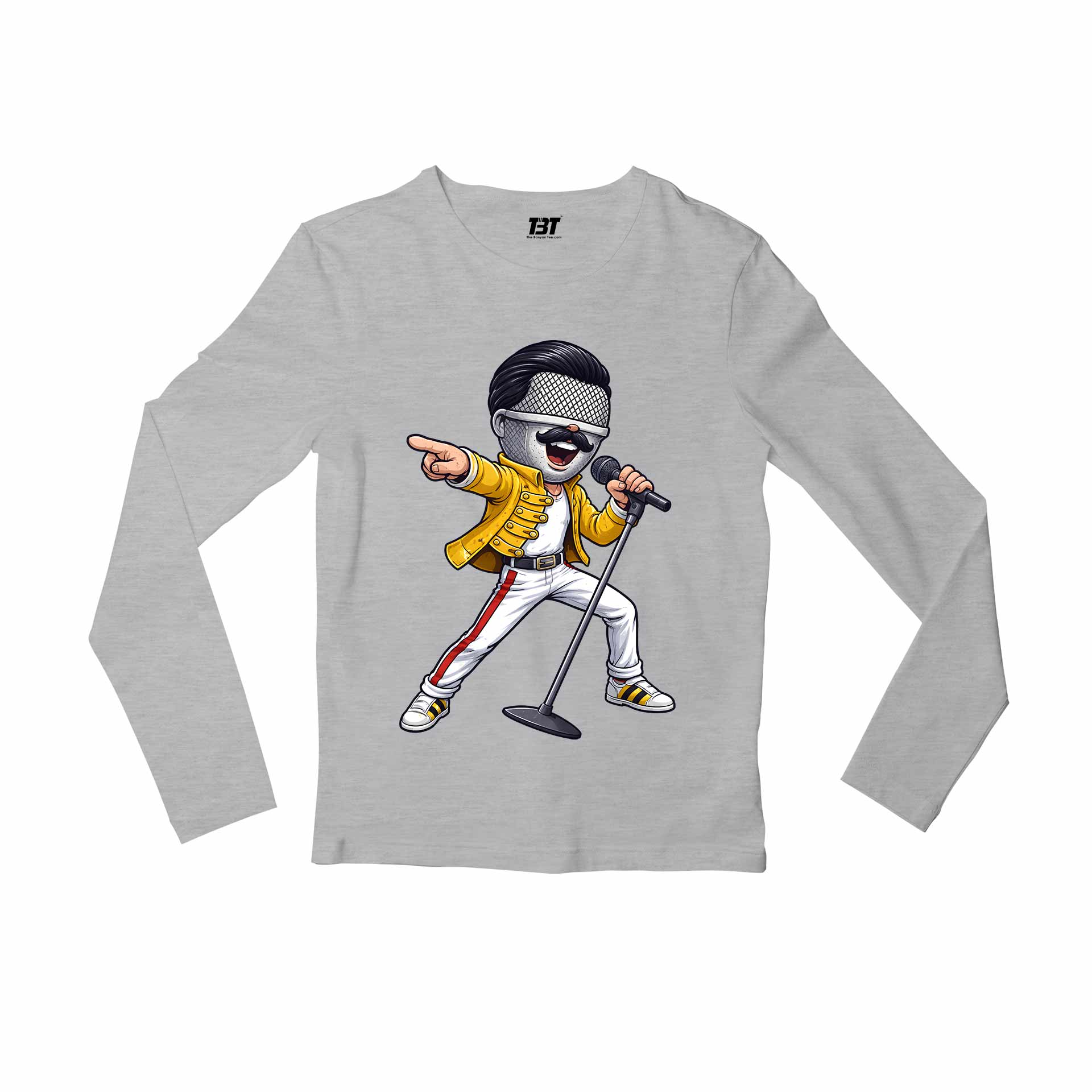 queen mic mercury full sleeves long sleeves music band buy online india the banyan tee tbt men women girls boys unisex gray 