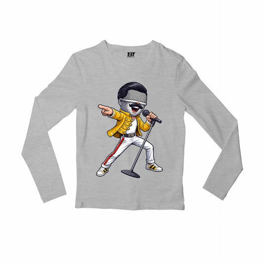queen mic mercury full sleeves long sleeves music band buy online india the banyan tee tbt men women girls boys unisex gray 