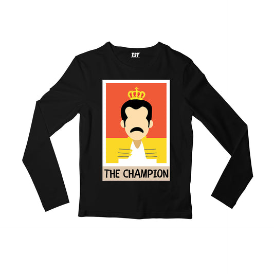 queen the champion full sleeves long sleeves music band buy online india the banyan tee tbt men women girls boys unisex black