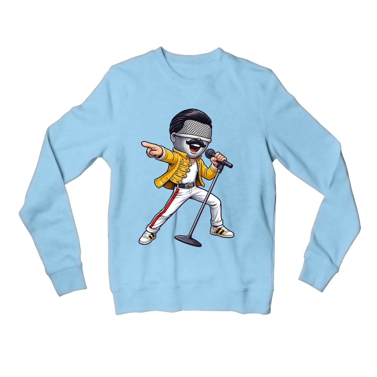 queen mic mercury sweatshirt upper winterwear music band buy online india the banyan tee tbt men women girls boys unisex baby blue 