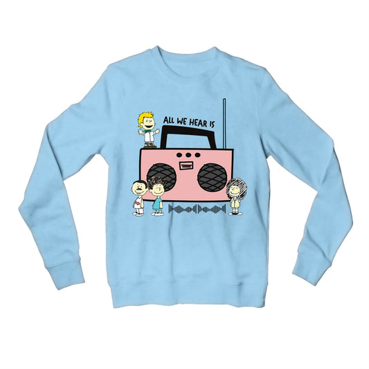 queen all we hear is sweatshirt upper winterwear music band buy online india the banyan tee tbt men women girls boys unisex baby blue 