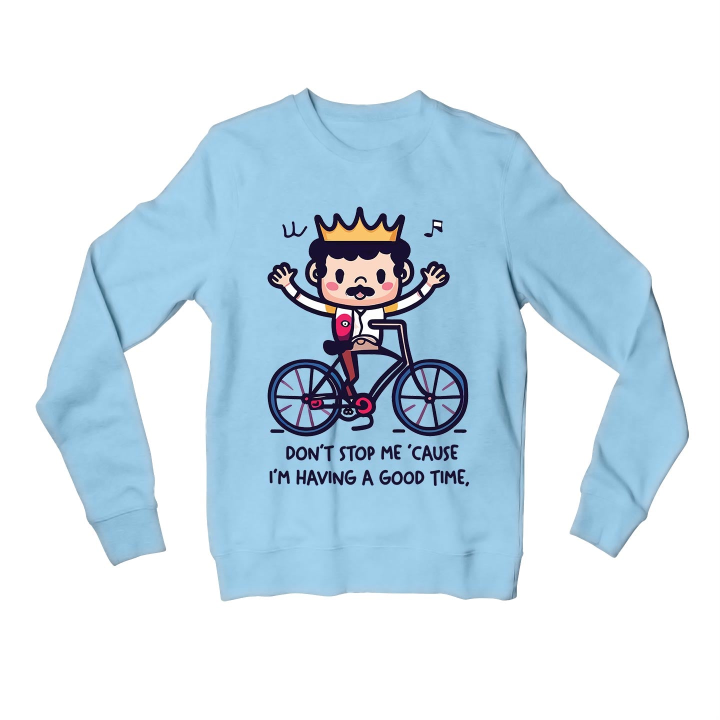 queen don't stop me now sweatshirt upper winterwear music band buy online india the banyan tee tbt men women girls boys unisex baby blue