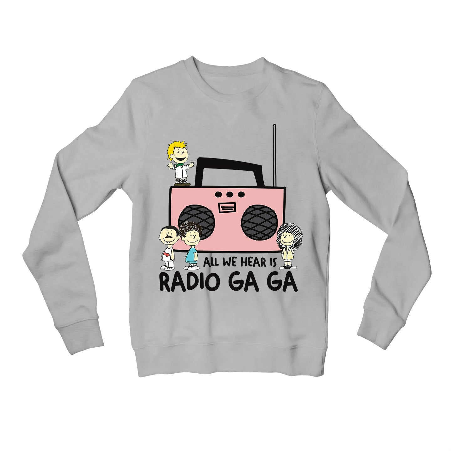 queen radio ga ga sweatshirt upper winterwear music band buy online india the banyan tee tbt men women girls boys unisex gray