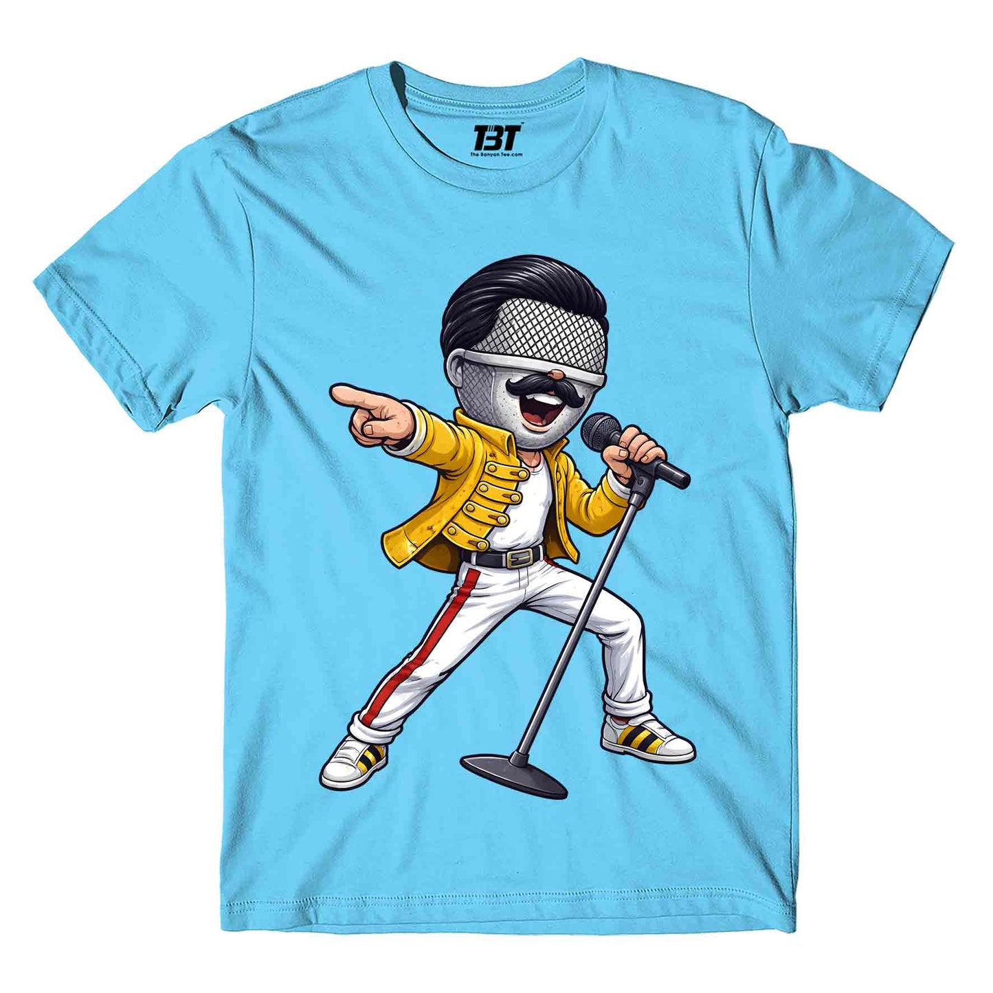 queen mic mercury t-shirt music band buy online india the banyan tee tbt men women girls boys unisex turquoise 