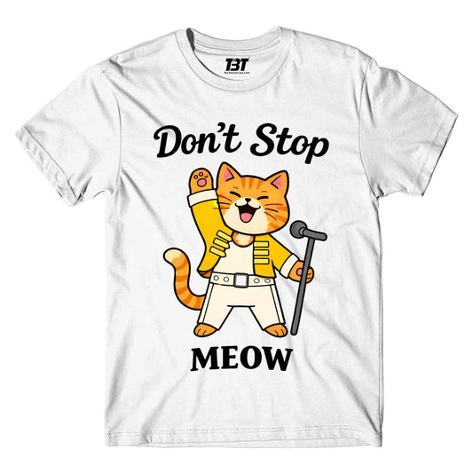 queen don't stop meow t-shirt music band buy online india the banyan tee tbt men women girls boys unisex white 