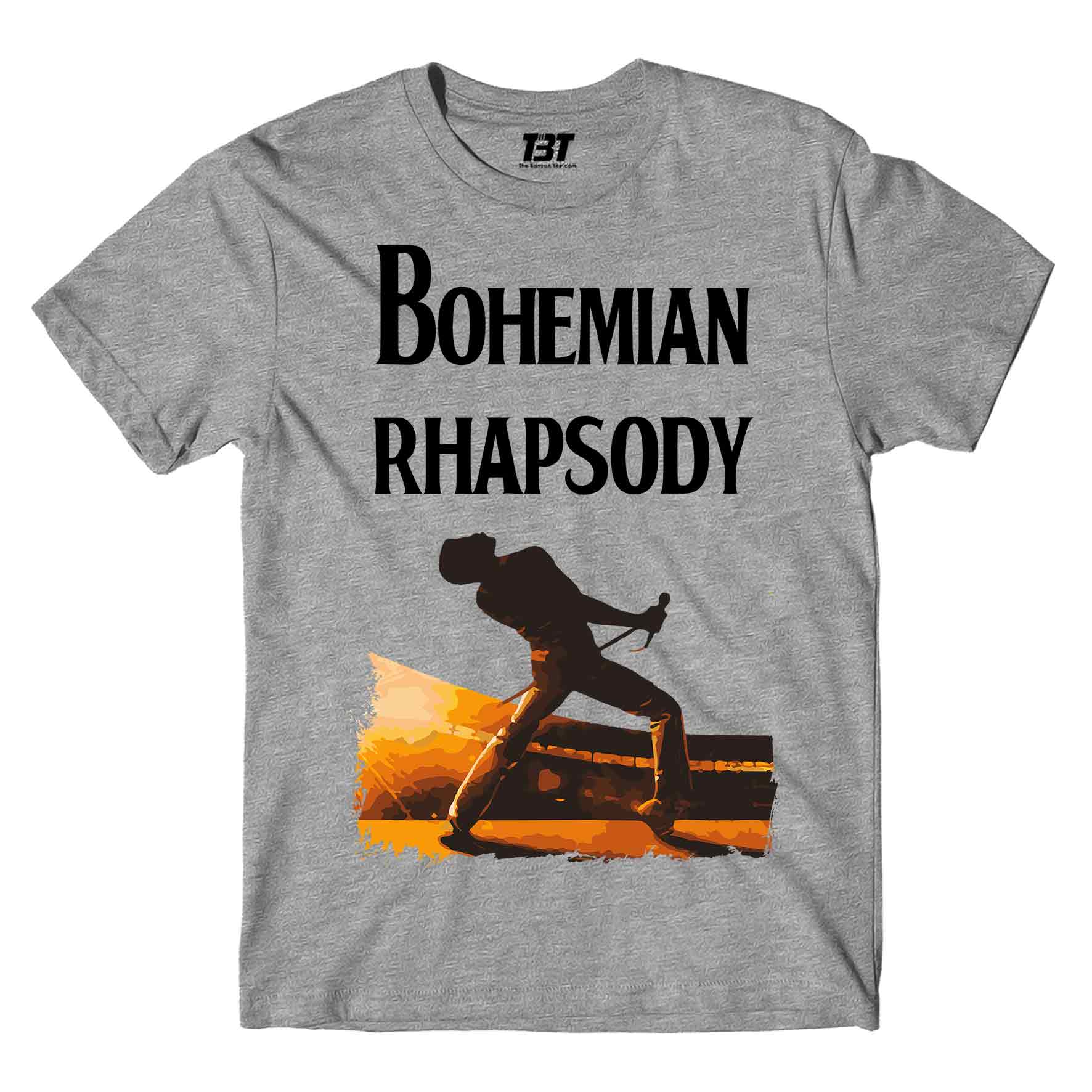 queen bohemian rhapsody t-shirt music band buy online india the banyan tee tbt men women girls boys unisex gray