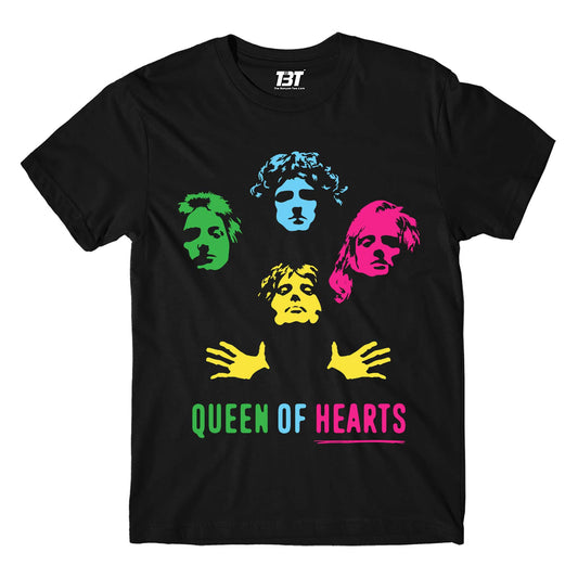 queen queen of hearts t-shirt music band buy online india the banyan tee tbt men women girls boys unisex black