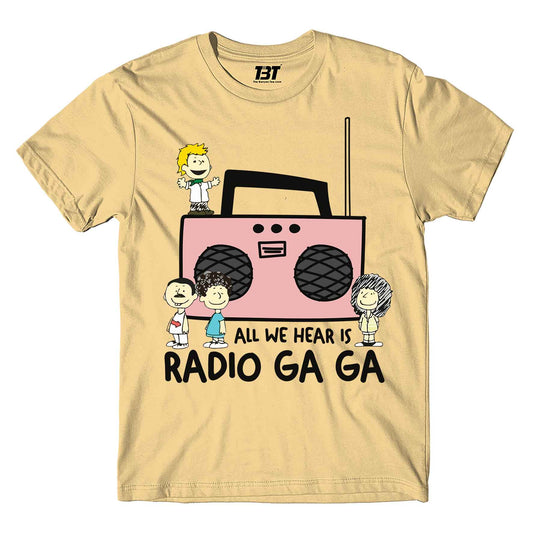 queen radio ga ga t-shirt music band buy online india the banyan tee tbt men women girls boys unisex beige
