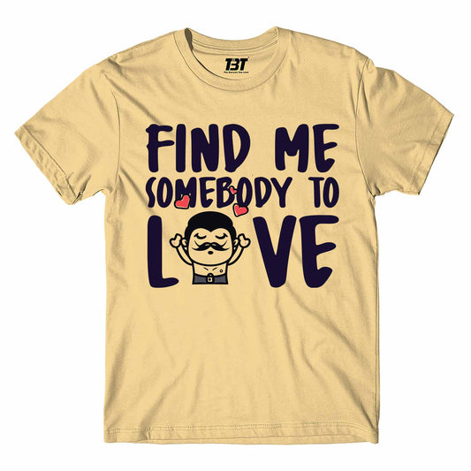 queen somebody to love t-shirt music band buy online india the banyan tee tbt men women girls boys unisex beige