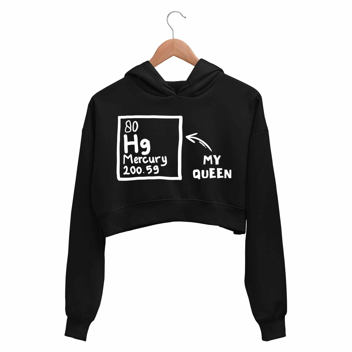 queen my queen crop hoodie hooded sweatshirt upper winterwear music band buy online india the banyan tee tbt men women girls boys unisex black 