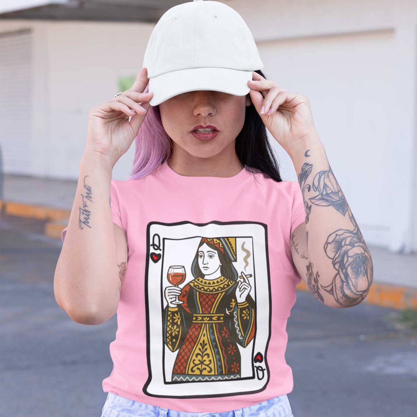 graphic queen of hearts t-shirt printed graphic stylish buy online india the banyan tee tbt men women girls boys unisex flamingo 