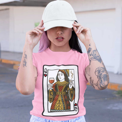 graphic queen of hearts t-shirt printed graphic stylish buy online india the banyan tee tbt men women girls boys unisex flamingo 