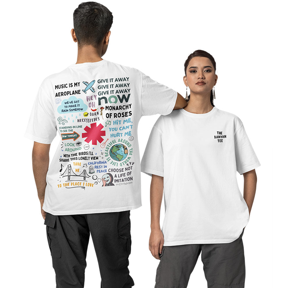 Red Hot Chili Peppers Oversized T shirt - Red Hot Doodle
