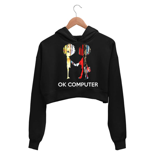 radiohead ok computer crop hoodie hooded sweatshirt upper winterwear music band buy online india the banyan tee tbt men women girls boys unisex black