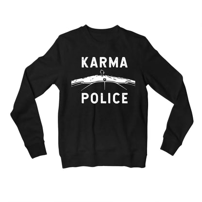 radiohead karma police sweatshirt upper winterwear music band buy online india the banyan tee tbt men women girls boys unisex black