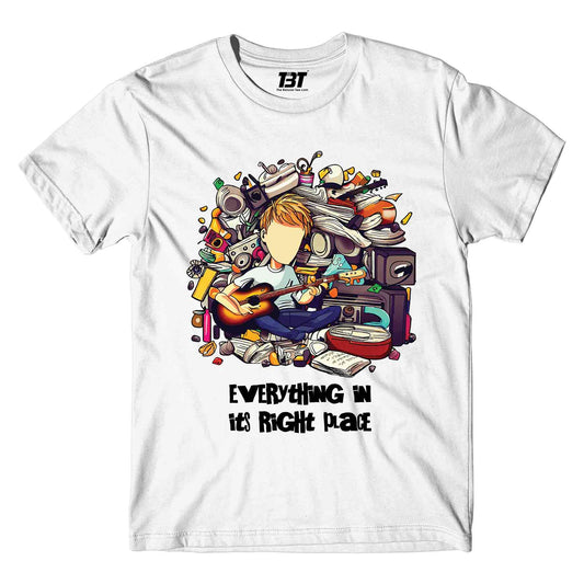radiohead in its right place t-shirt music band buy online india the banyan tee tbt men women girls boys unisex white