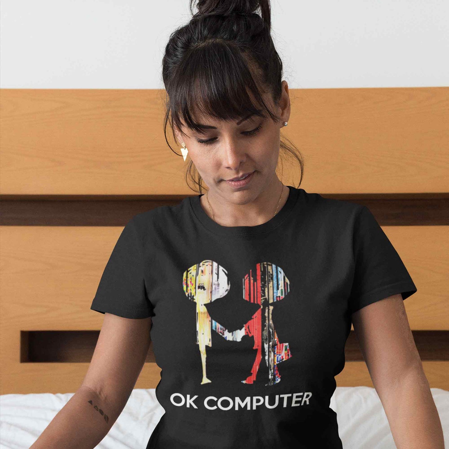 radiohead ok computer t-shirt music band buy online india the banyan tee tbt men women girls boys unisex black