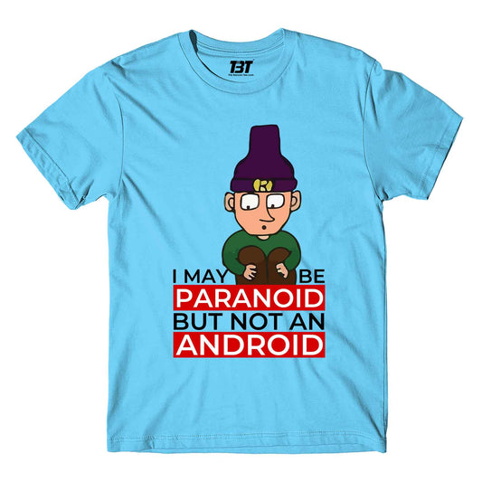 radiohead paranoid android t-shirt music band buy online india the banyan tee tbt men women girls boys unisex sky blue