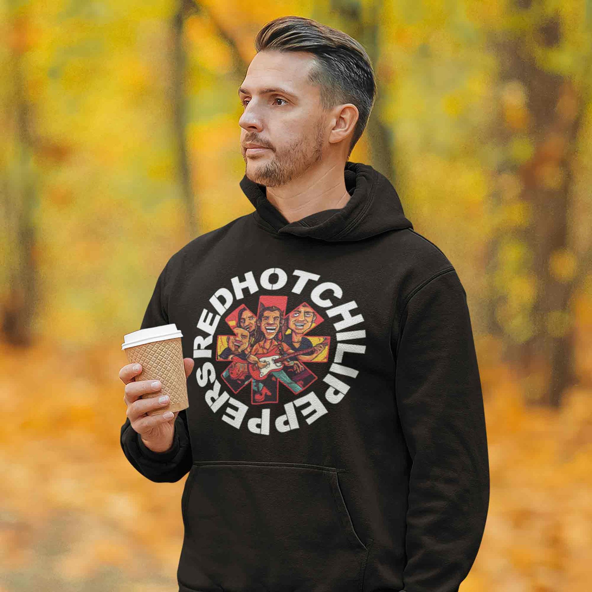 red hot chili peppers cool art hoodie hooded sweatshirt winterwear music band buy online india the banyan tee tbt men women girls boys unisex black