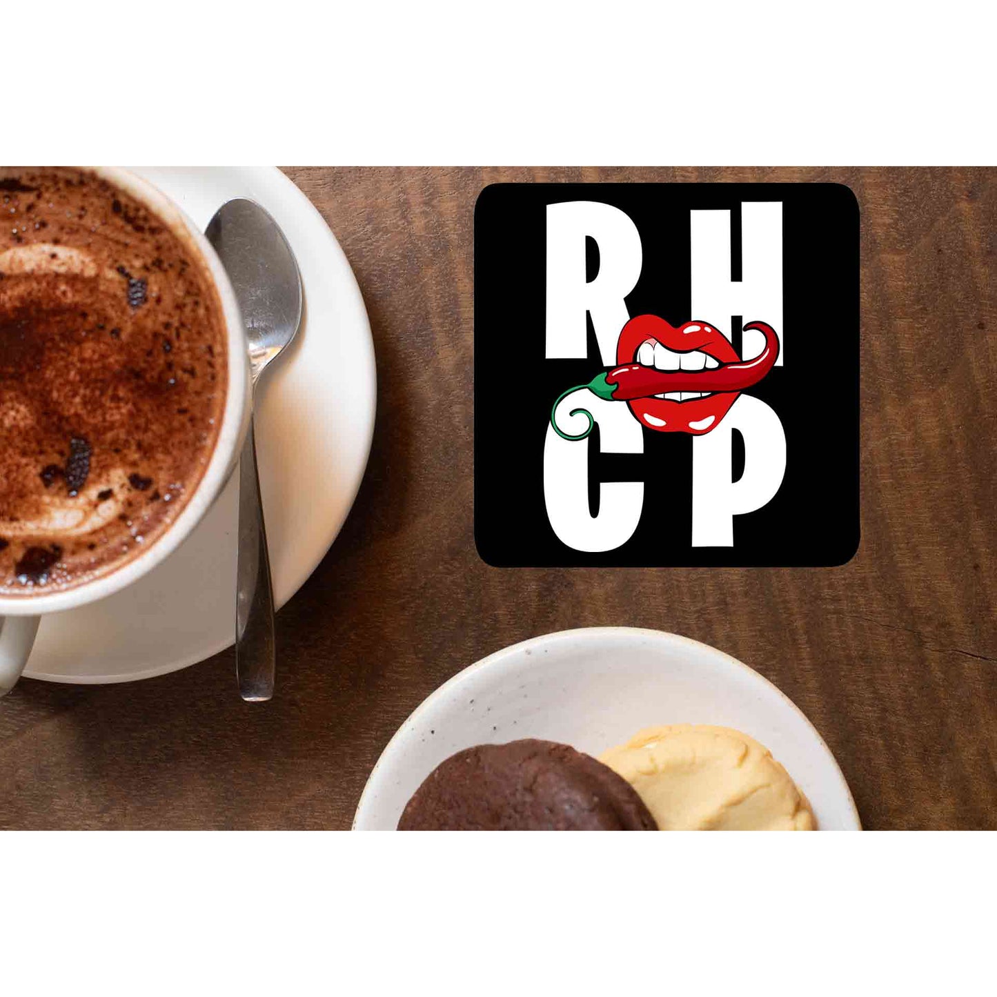 red hot chili peppers rhcp coasters wooden table cups indian music band buy online india the banyan tee tbt men women girls boys unisex