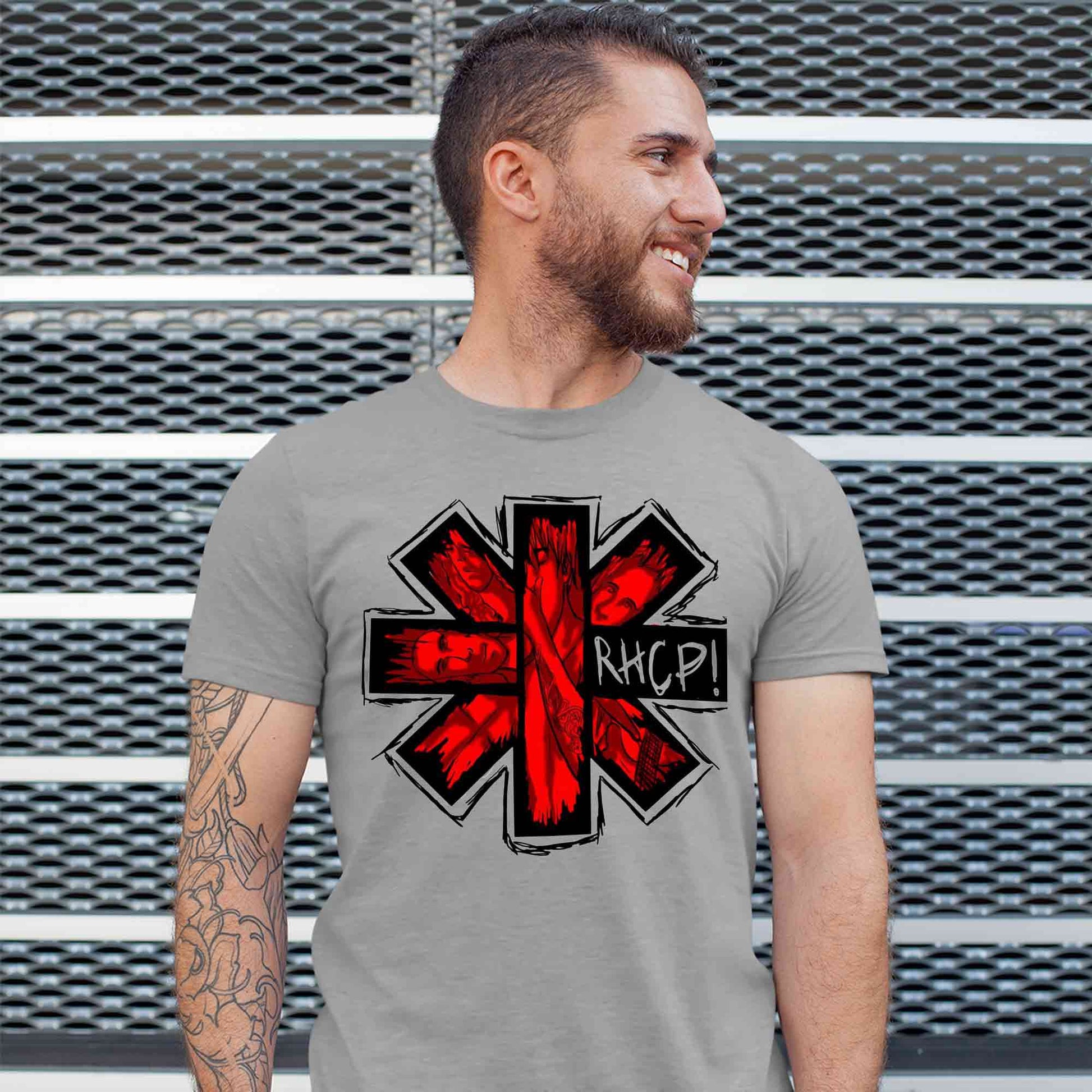 red hot chili peppers red hot art t-shirt music band buy online india the banyan tee tbt men women girls boys unisex gray