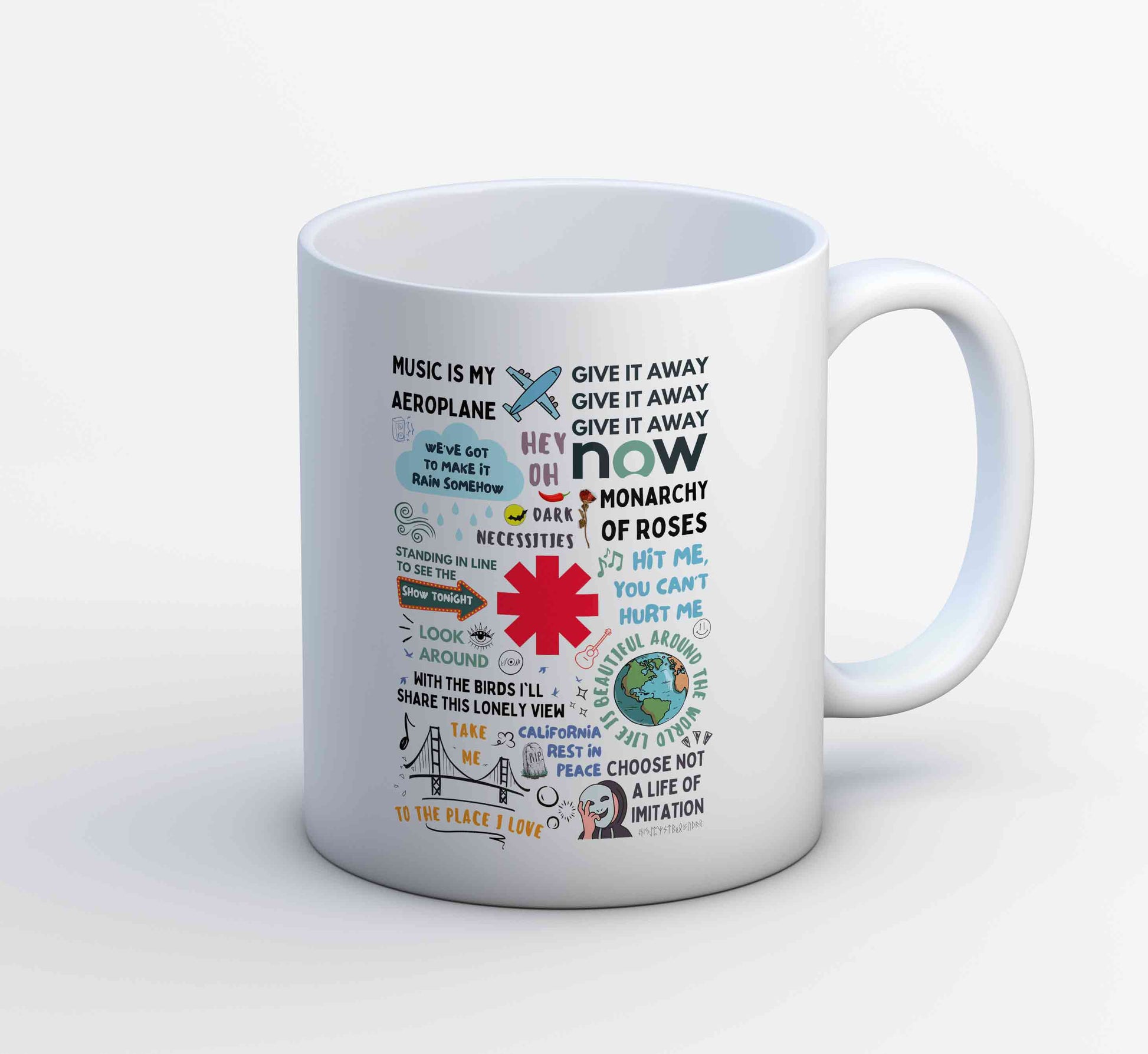 red hot chili peppers song story mug coffee ceramic music band buy online india the banyan tee tbt men women girls boys unisex