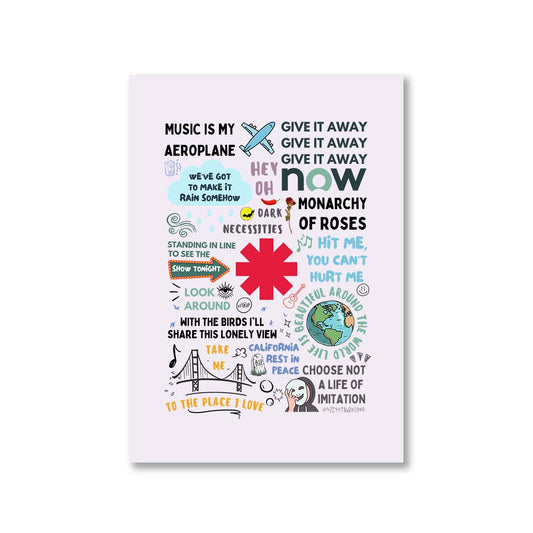 red hot chili peppers song story poster wall art buy online india the banyan tee tbt a4