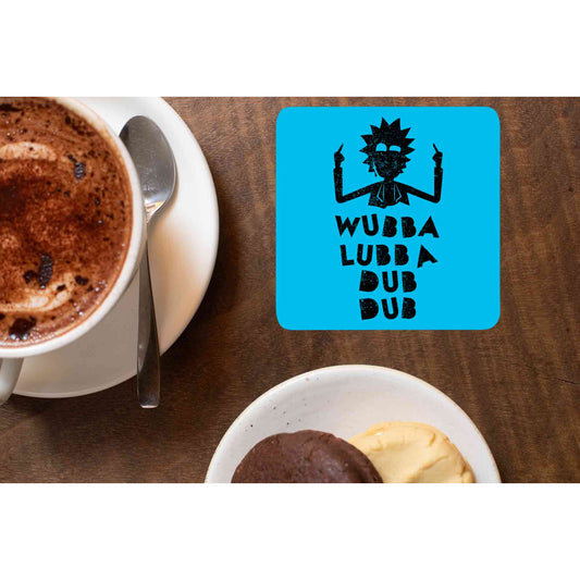 rick and morty wubba lubba dub dub coasters wooden table cups indian buy online india the banyan tee tbt men women girls boys unisex  rick and morty online summer beth mr meeseeks jerry quote vector art clothing accessories merchandise