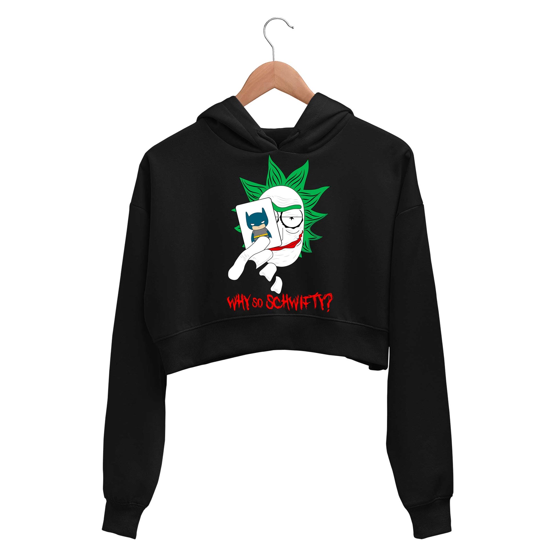 rick and morty joker crop hoodie hooded sweatshirt upper winterwear buy online india the banyan tee tbt men women girls boys unisex black rick and morty online summer beth mr meeseeks jerry quote vector art clothing accessories merchandise