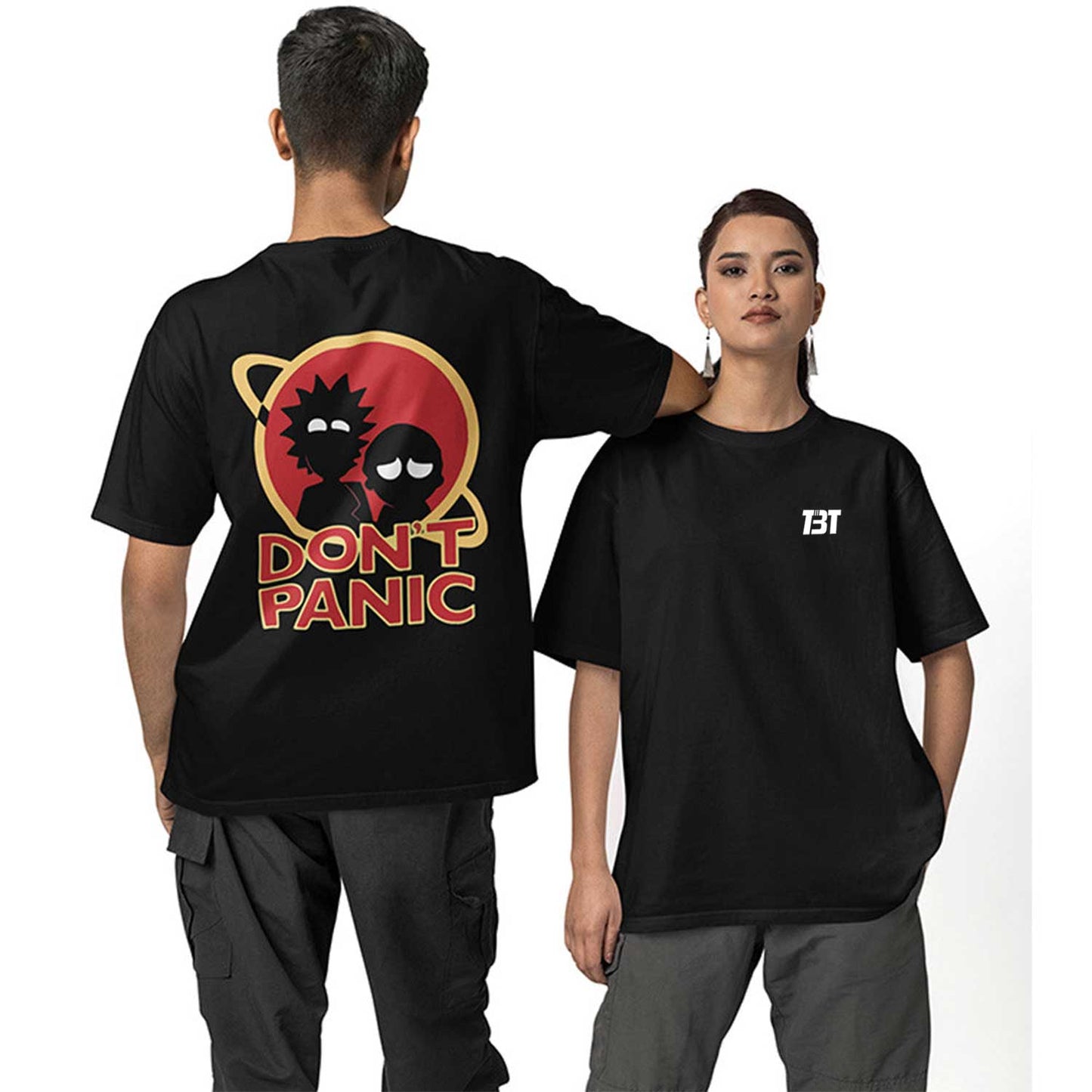 Rick and Morty Oversized T shirt - Don't Panic