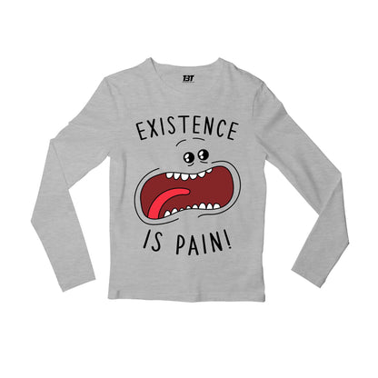 rick and morty existence is pain full sleeves long sleeves buy online india the banyan tee tbt men women girls boys unisex gray rick and morty online summer beth mr meeseeks jerry quote vector art clothing accessories merchandise