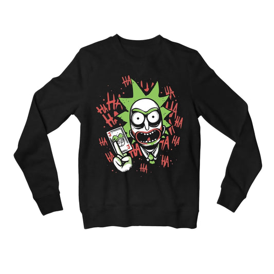 rick and morty joker sweatshirt upper winterwear buy online india the banyan tee tbt men women girls boys unisex black rick and morty online summer beth mr meeseeks jerry quote vector art clothing accessories merchandise