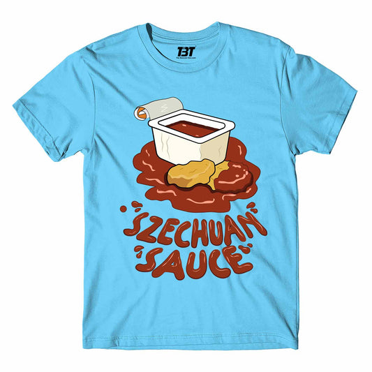 rick and morty szechuan sauce t-shirt buy online india the banyan tee tbt men women girls boys unisex Sky Blue rick and morty online summer beth mr meeseeks jerry quote vector art clothing accessories merchandise