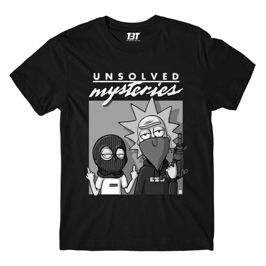 rick and morty unsolved mysteries t-shirt buy online india the banyan tee tbt men women girls boys unisex black rick and morty online summer beth mr meeseeks jerry quote vector art clothing accessories merchandise