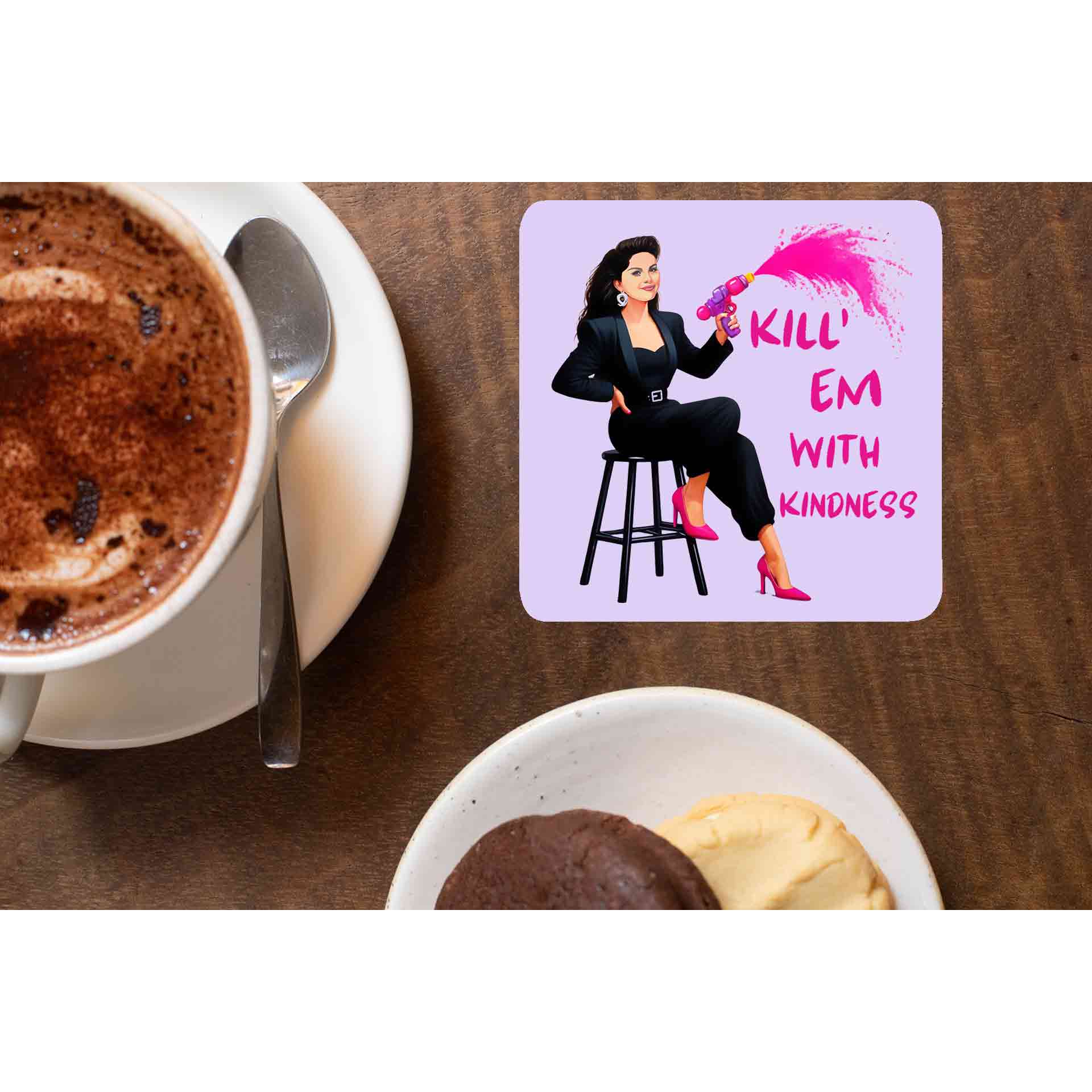 selena gomez kill em with kindness coasters wooden table cups indian music band buy online india the banyan tee tbt men women girls boys unisex