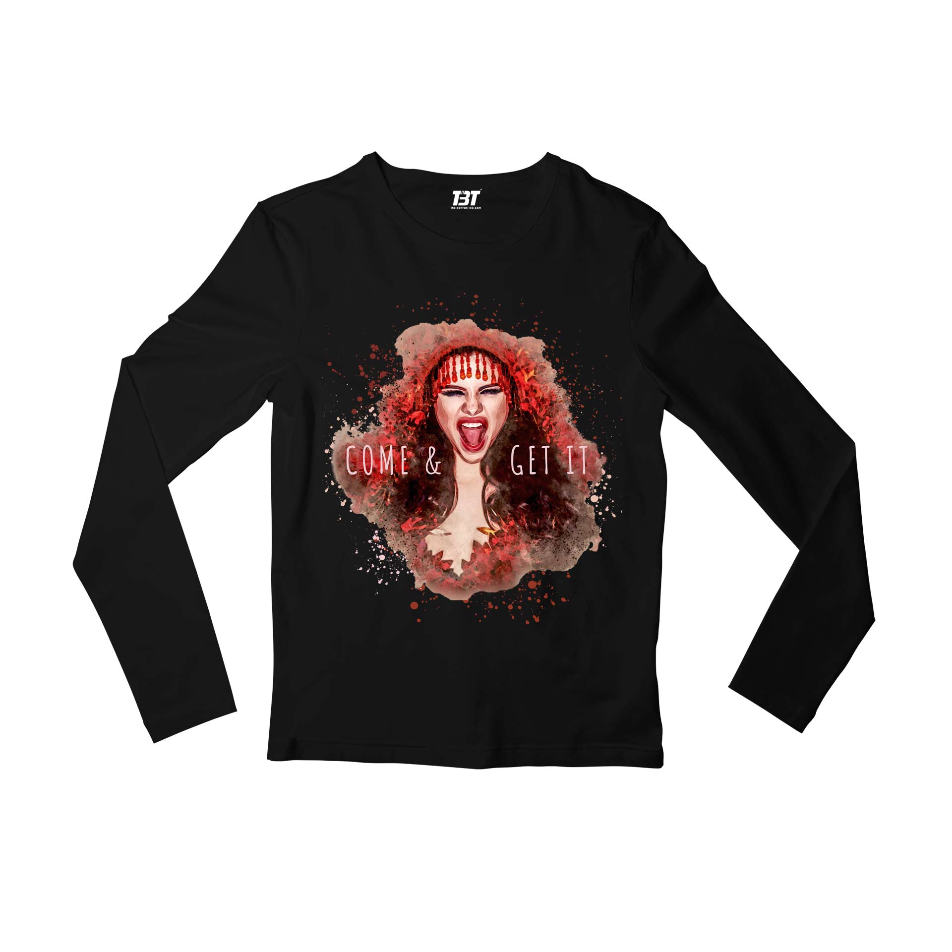 selena gomez come and get it full sleeves long sleeves music band buy online india the banyan tee tbt men women girls boys unisex black this love will be the death of me but i know i'll die happily