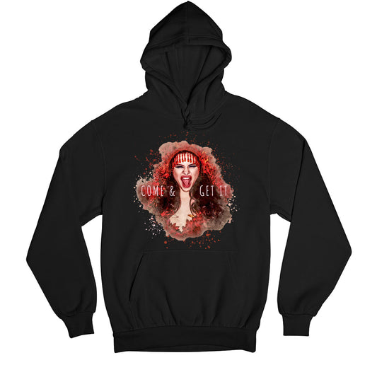 selena gomez come and get it hoodie hooded sweatshirt winterwear music band buy online india the banyan tee tbt men women girls boys unisex black this love will be the death of me but i know i'll die happily