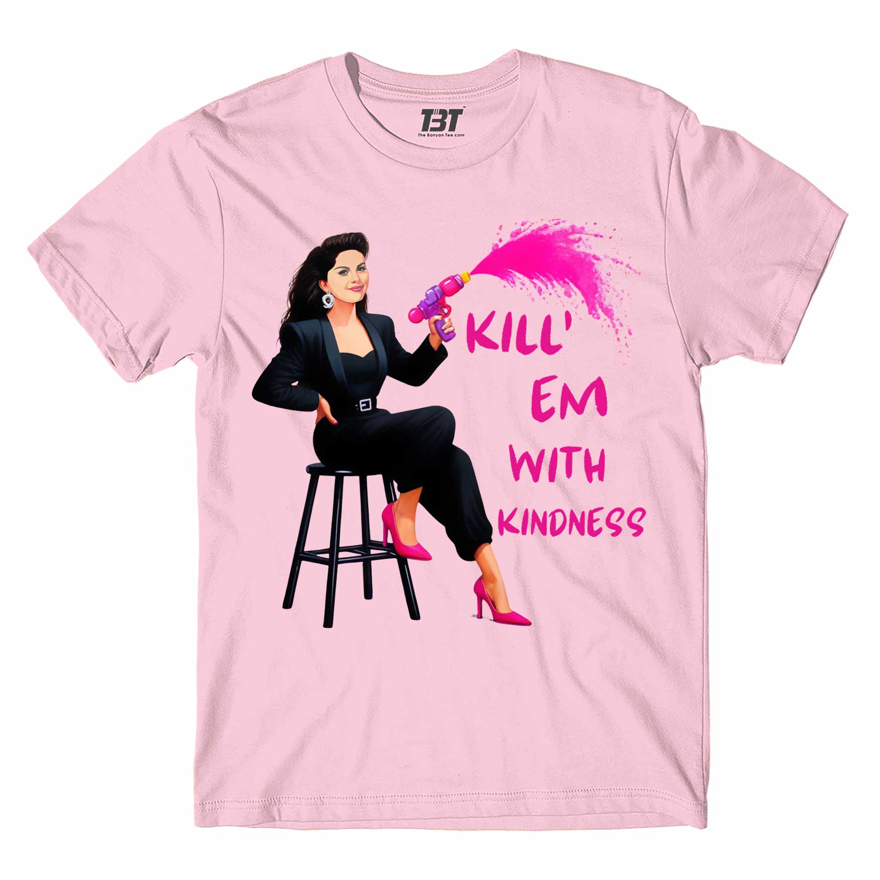 selena gomez kill em with kindness t-shirt music band buy online india the banyan tee tbt men women girls boys unisex Sky Blue