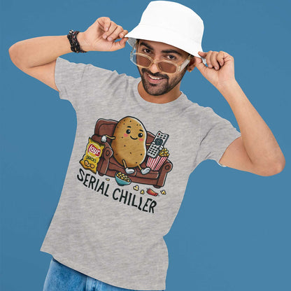 graphic serial chiller t-shirt printed graphic stylish buy online india the banyan tee tbt men women girls boys unisex gray 