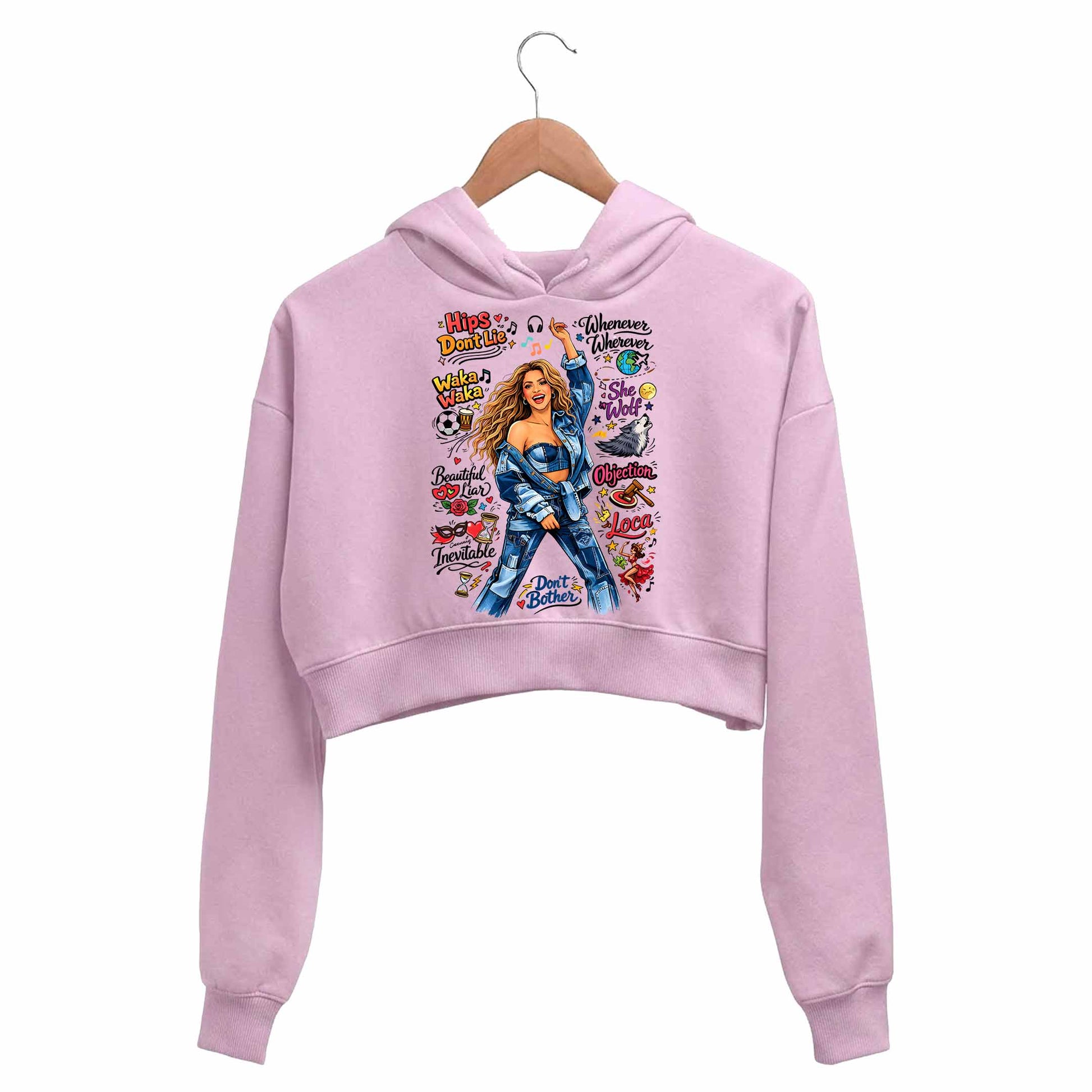 shakira doodle fiesta crop hoodie hooded sweatshirt upper winterwear music band buy online india the banyan tee tbt men women girls boys unisex baby pink 