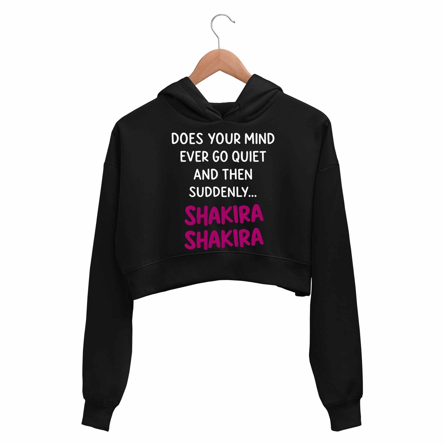shakira does your mind crop hoodie hooded sweatshirt upper winterwear music band buy online india the banyan tee tbt men women girls boys unisex black 