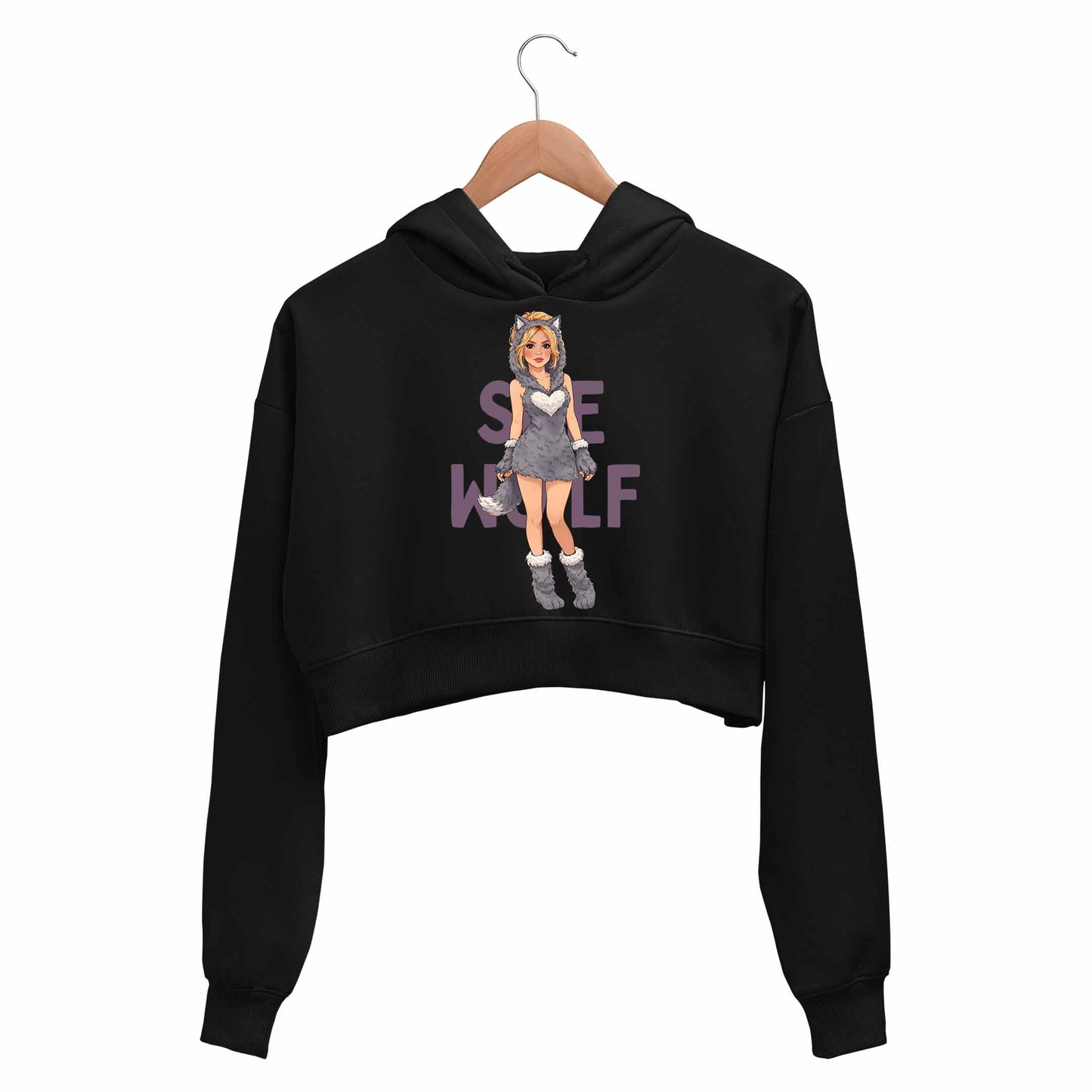 shakira she wolf crop hoodie hooded sweatshirt upper winterwear music band buy online india the banyan tee tbt men women girls boys unisex black 