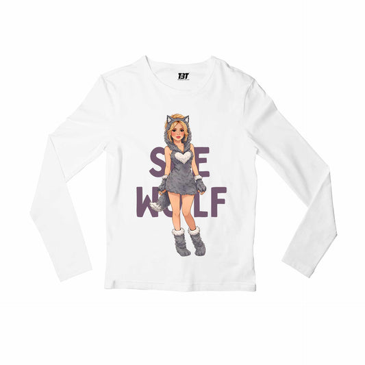 shakira she wolf full sleeves long sleeves music band buy online india the banyan tee tbt men women girls boys unisex white 