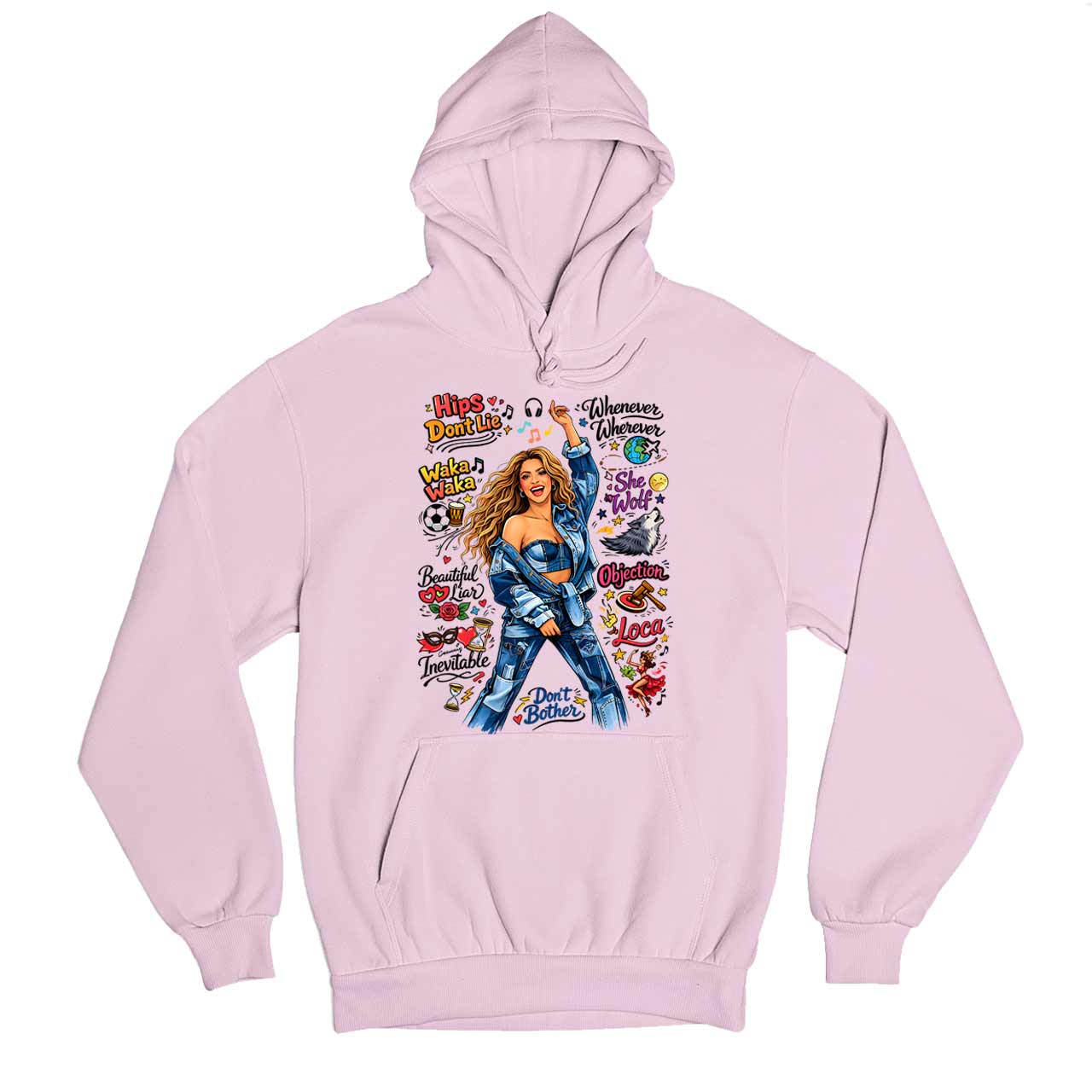 shakira doodle fiesta hoodie hooded sweatshirt winterwear music band buy online india the banyan tee tbt men women girls boys unisex baby pink 