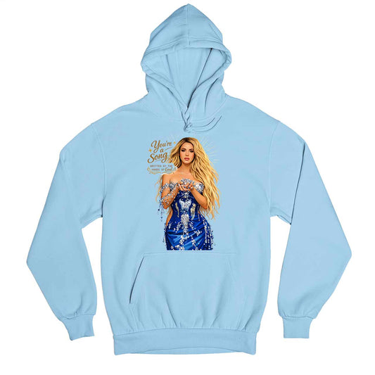 shakira you're a song hoodie hooded sweatshirt winterwear music band buy online india the banyan tee tbt men women girls boys unisex baby blue 