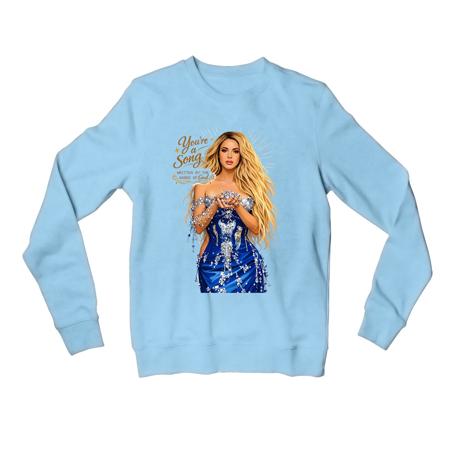 shakira you're a song sweatshirt upper winterwear music band buy online india the banyan tee tbt men women girls boys unisex baby blue 