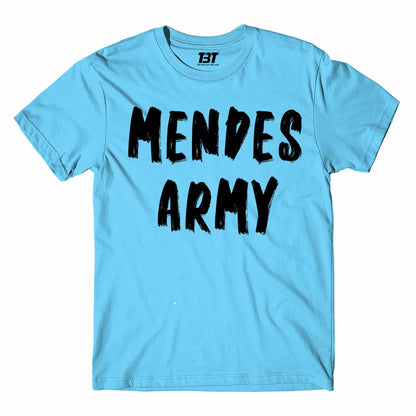 shawn mendes mendes army t-shirt music band buy online india the banyan tee tbt men women girls boys unisex sky blue