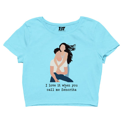 shawn mendes senorita crop top music band buy online india the banyan tee tbt men women girls boys unisex sky blue