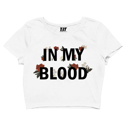 shawn mendes in my blood crop top music band buy online india the banyan tee tbt men women girls boys unisex white